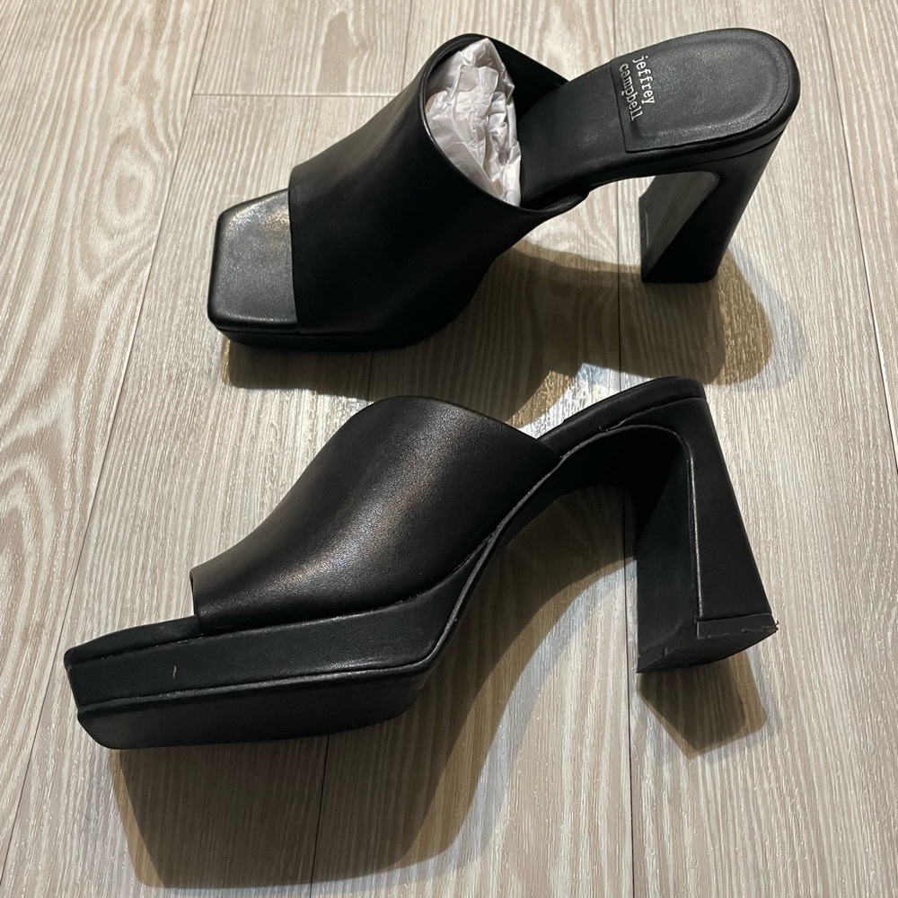 Jeffrey Campbell Black Caviar Mules